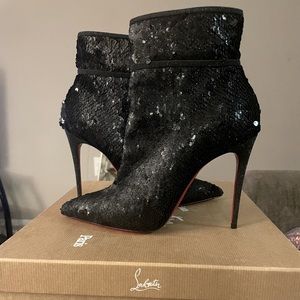 Christian Louboutin Black Moulakate 100 So Kate Sequin Glitter